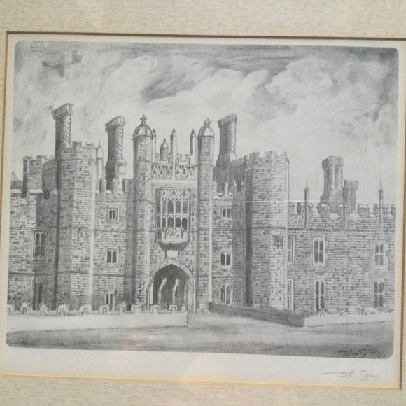 John Gray lithography print pencil signed vintage framed London tower - Picture 4 of 5